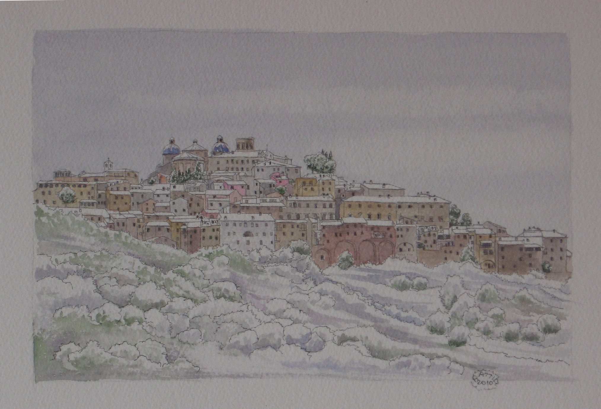 Amelia- Panorama da nord-ovest con neve.